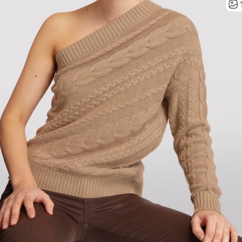 L’Agence Zoe Asymmetric Cableknit One Arm Sweater XL (NEW)